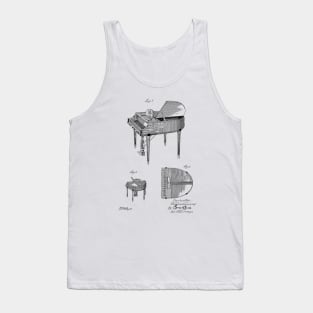 Piano Vintage Patent Hand Drawing Tank Top